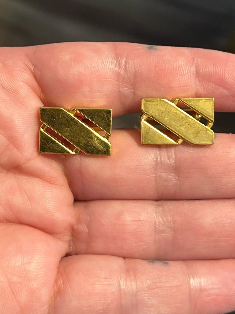 Vintage retro geometric cufflinks